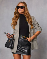 Araminta Belted Houndstooth Blazer