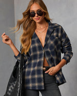 Honeyed Sunlight Plaid Shirt Jacket