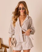 Rosalie Striped Oversized Button Down Top