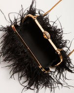 Black % Emily Ostrich Feather Bag-2