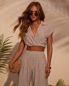 Weekend Trip Pinstripe Crop Top