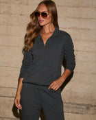 Charcoal Grey % Dreamcatcher Cotton Blend Half Zip Pullover-7