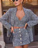 Corenne Tweed Double Breasted Blazer