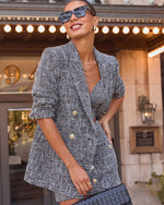Corenne Tweed Double Breasted Blazer