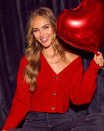 Love Lightly Knit Heart Button Cardigan