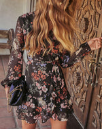 Emberlyn Printed Wrap Mini Dress