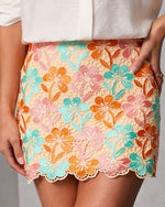 Sweet Petals Printed Lace Mini Skirt