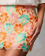 Sweet Petals Printed Lace Mini Skirt