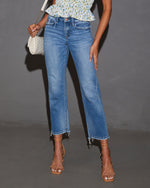 Darina Mid Rise Cropped Straight Leg Jeans