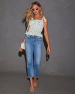 Darina Mid Rise Cropped Straight Leg Jeans