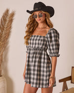 Lannie Puff Sleeve Plaid Romper