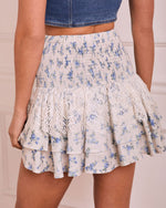 Prairie Peony Floral Ruffle Lace Trim Mini Skirt