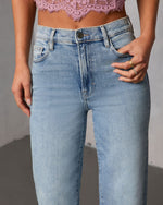 Medium Light % VICI Icon High Rise Straight Jeans-6