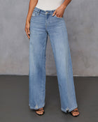 Inka Super Stretch Distressed Wide Leg Jeans