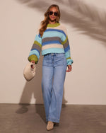Avocado Combo % Harvest Feels Cropped Knit Sweater-2