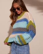 Avocado Combo % Harvest Feels Cropped Knit Sweater-3