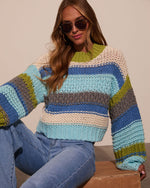 Avocado Combo % Harvest Feels Cropped Knit Sweater-1