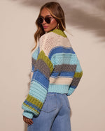 Avocado Combo % Harvest Feels Cropped Knit Sweater-4