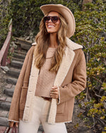 Helios Faux Suede Sherpa Lined Coat