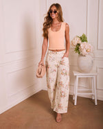 Peachy Orange % Cindi Scoop Neck Sleeveless Top-2