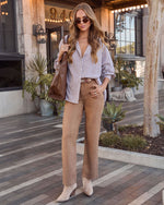 Brown Multi % Rustic Hay Bales Two Tone Plaid Top-6