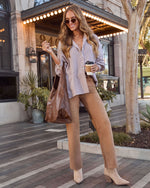 Brown Multi % Rustic Hay Bales Two Tone Plaid Top-2