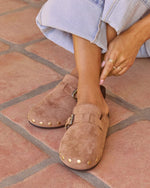 Telliah Faux Suede Studded Mule