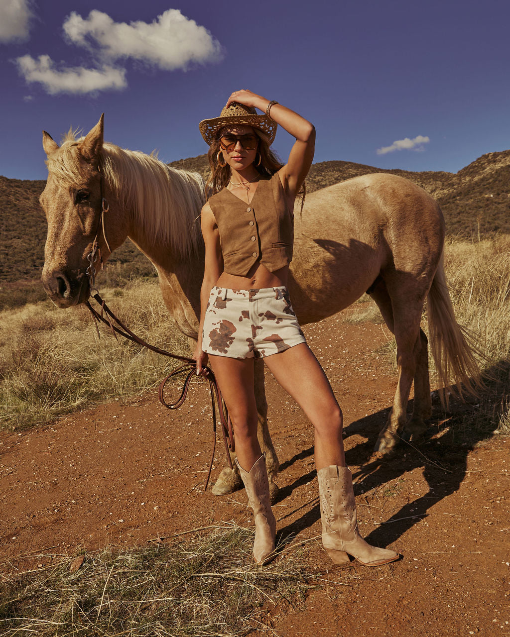 Beat Drop Mid Rise Cow Print Shorts – VICI