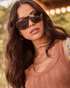 Brown % Jetsetter Classic Aviator Sunglasses-1