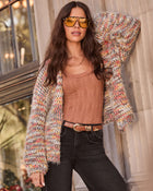 Painters Garden Multi Color Open Front Cardigan