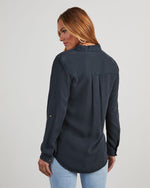 Black % Katana Chambray Utility Top-1