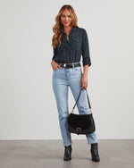 Black % Katana Chambray Utility Top-3