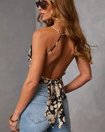 Bare Rose Floral Lace Waist Tie Top
