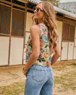Garden Path Boho Floral Tapestry Flyaway Top