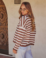 Leaf Me Striped Cardigan
