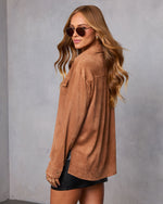 Cobian Suede Button Down Top