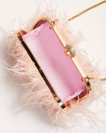Pink % Emily Ostrich Feather Bag-9
