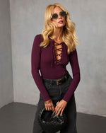 Savenia Lace Up Front Tie Top