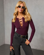 Savenia Lace Up Front Tie Top