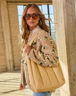 Butter % Savangie Pleated Leather Tote Bag-1