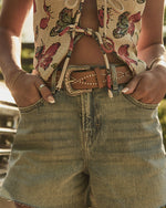 Berta Studded Vegan Leather Western Belt