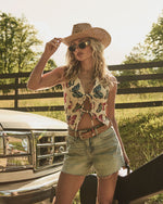 Berta Studded Vegan Leather Western Belt