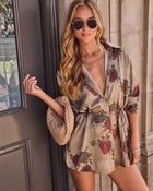 Fall For That Waist Tie Romper