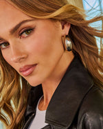 Silver % Night Life Crescent Moon Hoop Earrings-4