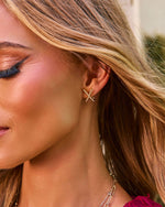 Plus One Pave Criss Cross Studs