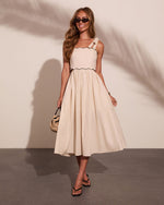 Summer Whim Contrast Trim Midi Dress