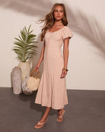 Summer Kiss Puff Sleeve Midi Dress