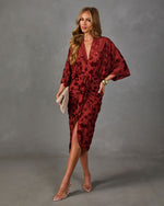 Eira Floral Velvet Print Midi Dress