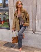 Joanne Twill Cotton Corduroy Trim Barn Jacket