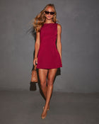 Burgundy % Mazarina Fit And Flare Mini Dress-1